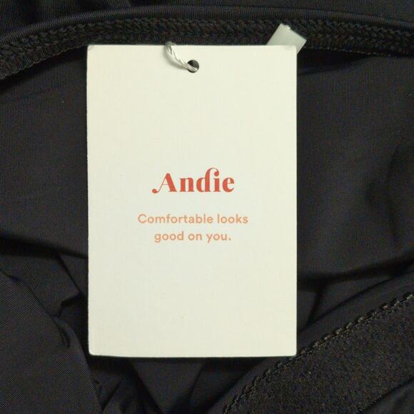 Andie Amalfi One Piece Black Scoop Neck Adjustable Straps Swim Size M New - Picture 9 of 10